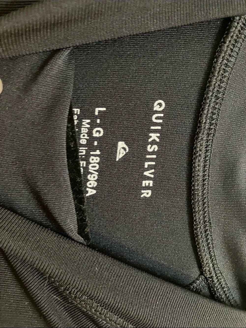 Quiksilver Black Rash Guard with White Logo Print